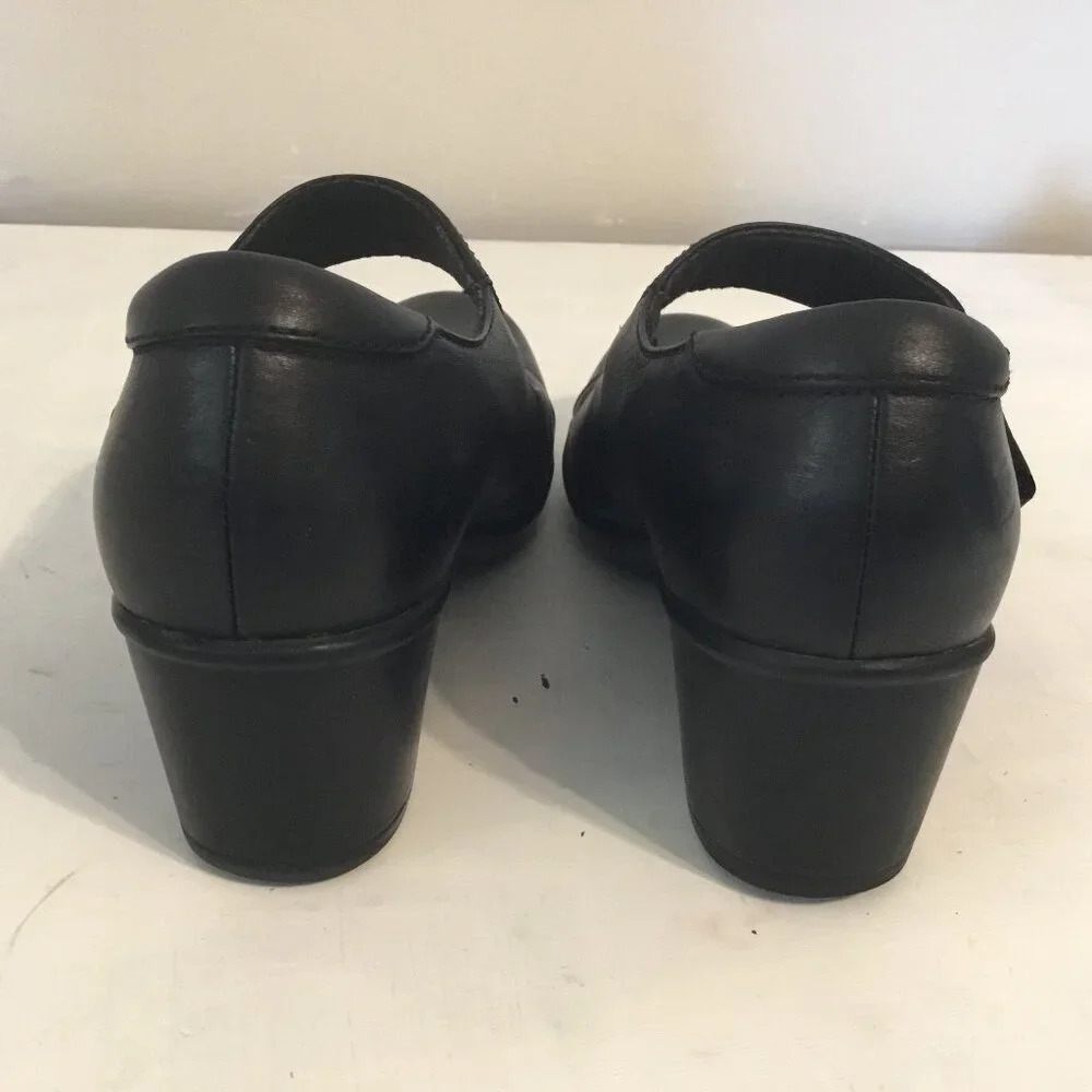 Clarks Hope Henley Black Leather Mary Jane 7.5 M Comfort Shoes Academia Work - Picture 10 of 14